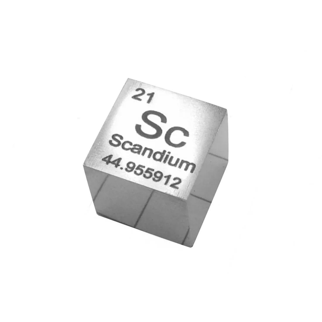 10X10X10 мм 6 двусторонняя матовая отделка двухсторонний Выгравированные металлические Scandium куб периодической таблицы элементов Cube (Sc≥99. 9%)