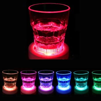 

Wholesale custom waterproof led light coaster bar KTV flashing atmosphere light light cup sticker Party supply