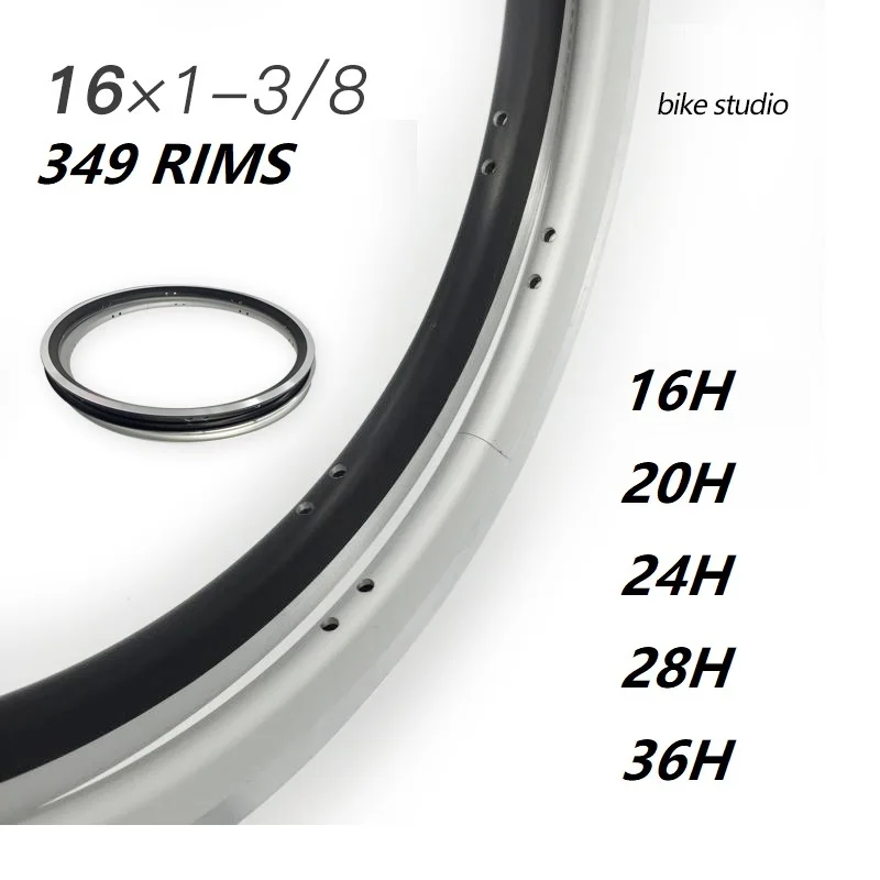 Bicycle Double Layer Rims 16 Inch 1-3/8 For Brompton Folding Bike Aluminum Alloy CNC Rim 16 20 24 28 36 Hole