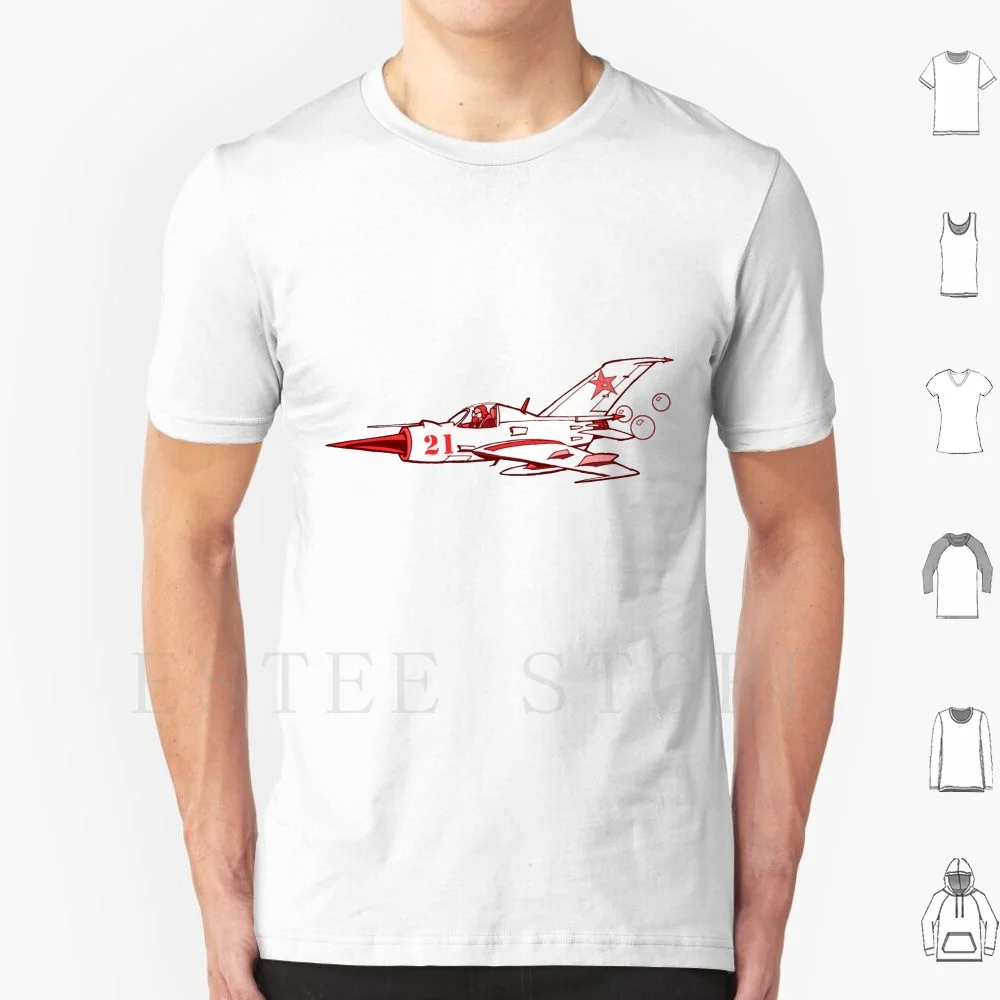 Little Red Mig 21 T Shirt Stampa Cotone Aeroplani Aviazione Johnkratovil Little Mig Giocattoli Rossi