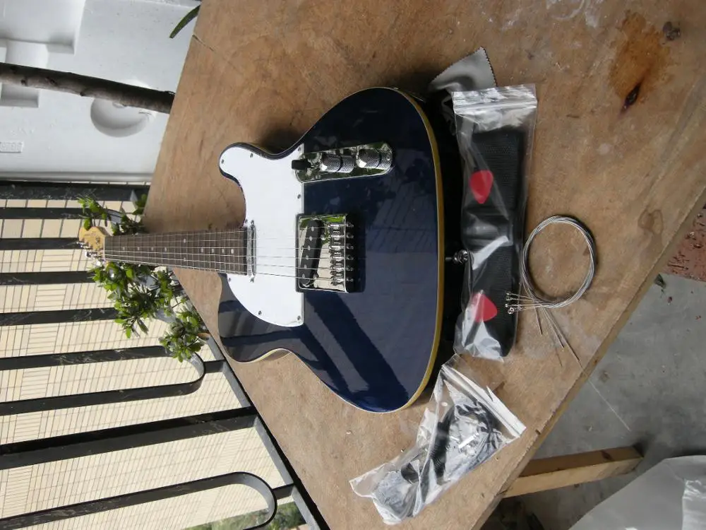 

Top quality blue color TL electric guitar Guitar body double bread side Free shipping