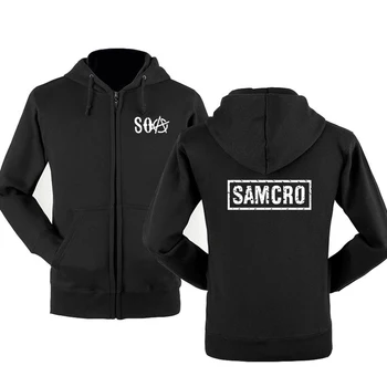 

SOA Sons of anarchy the child new Fashion SAMCRO Men Sportswear Zipper Hoodies Male Casual Sweatshirt Fleece Hip Hop Warm Hoody