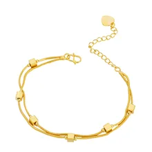 Модный квадратный двухслойный 24K браслет и браслет для женщин, регулируемый темперамент, очаровательные браслеты на цепочке, ювелирные изделия