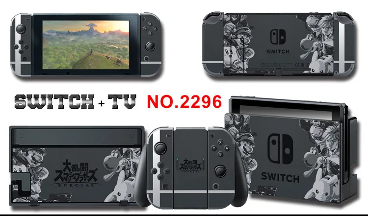 1set New Cute Anime Full Body Sticker for NS Switch Protective Cover Skin Colorful Art for Game Console Joy-Con Controller Decor