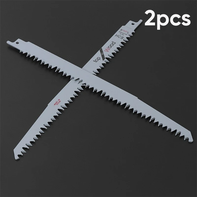 

For Cutting Wood Saw Blades 2pcs Reciprocating Sabre Metal Accessory High Carbon Steel Tool 240mm Kit Brand New