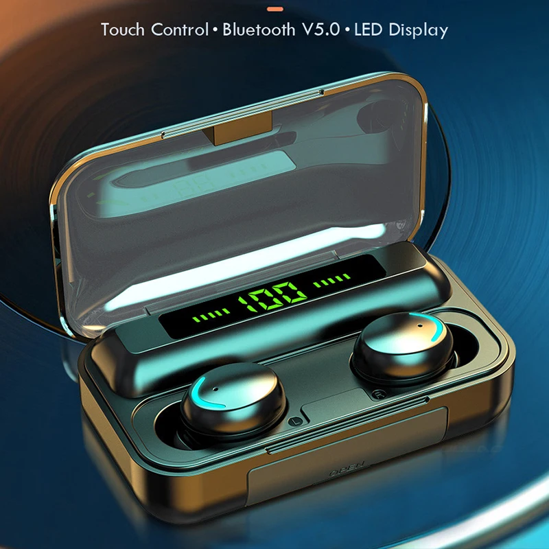 SPRIMO F9 Wireless Earphone With Mic charging BOX For charge smartphone C light Bluetooth 5 0 Earbuds HD calls Sport Headset