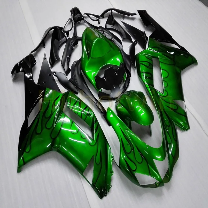 Пользовательский капот мотоцикла для ZX-6R 2007-2008 моторные Обтекатели литья под давлением зеленый - Цвет: E