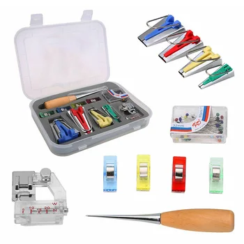 

Binder Tool Craft Clips Multipurpose Bias Tape Maker Kits DIY Patchwork Plastic Assortment For Sewing Quilting Presser Foot