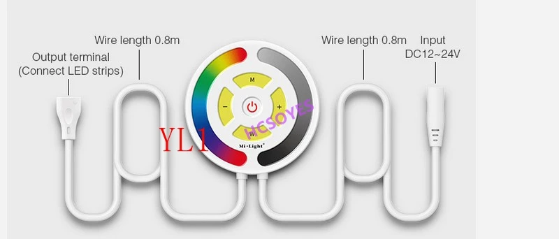 Milight YB1 9 Вт RGB + CCT Светодиодный прожектор Blub YT1/YL1S/YL2S/YL1 DC5V USB пульт дистанционного
