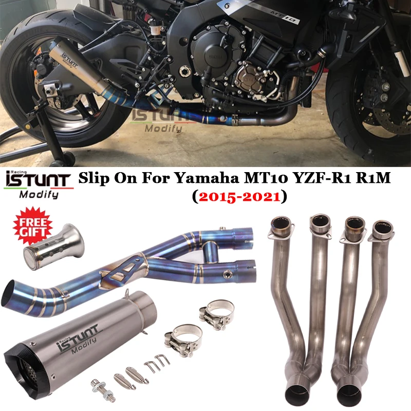 For Yamaha Mt10 Yzf-r1 R1m Full System Exhaust Escape Modified Titanium ...