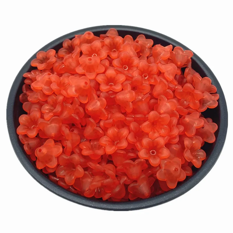 50pcs Fashion Matte Acrylic Flower Beads - 12.5mm Decorative DIY Jewelry Accessories