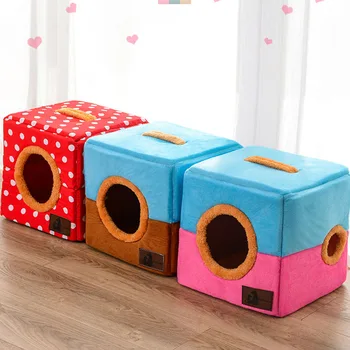 

Portable Pet Cat Kennel Hamster Nest Double Hole Cat Litter Wear-resistant Scratch-resistant House for Small Medium Dogs Cats