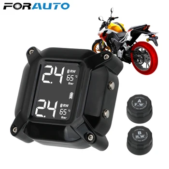 

Motorcycle TPMS Moto Tire Pressure Tyre Temperature Monitoring Alarm System LCD Display Magnetic USB Quick Charge