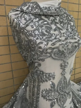 

fashionable tulle embroidery french net lace fabric Sophia-20.8801 with beads for party dress