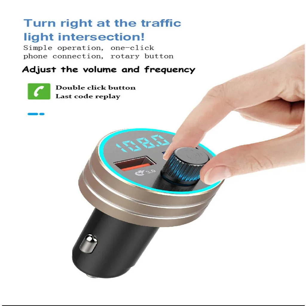Muti-color Qc3.0 автомобильный двойной Usb зарядка Bluetooth 5,0 MP3-плеер fm-передатчик автомобильные аксессуары