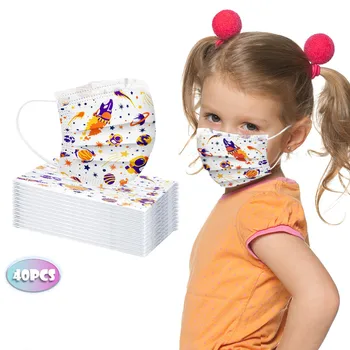 

10/20/30/40PCS Disposable Cotton Handkerchief Towels Kids 3ply Ear Loop Face Sunscreen foulard cheveux