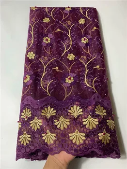 

New coming embroidery French net lace fabric African tulle lace fabric for lady dress VNH22(5yards/lot)