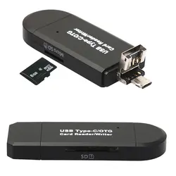 SOONHUA 3-в-1 Тип-C/OTG USB флэш накопитель устройство для чтения карт USB 2,0 универсальный адаптер объектива для камер Micro SD/памяти SD кард-ридер