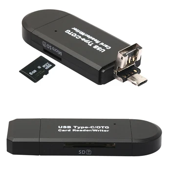 

SOONHUA 3-IN-1 Type-C/OTG Card Reader USB 2.0 Universal For Micro SD/SD Memory Card Reader