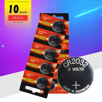

10Pcs original cr 2032 brand new battery for Energizer cr2032 3v button cell coin batteries for watch computer Toy