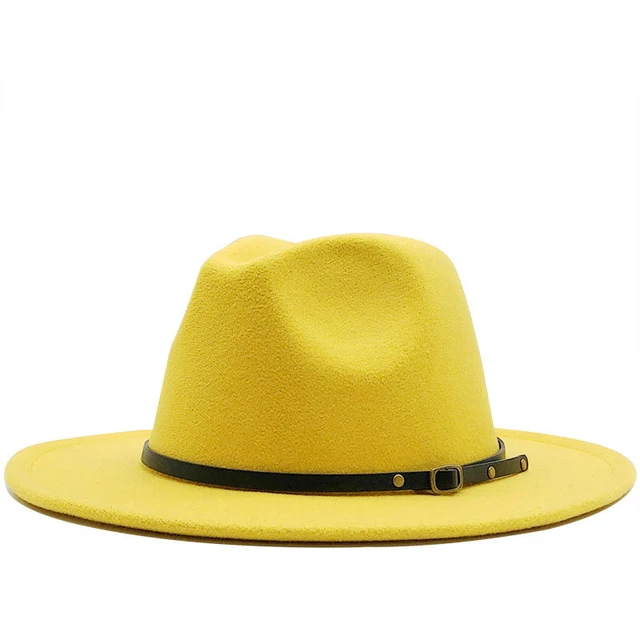 yellow felt hat