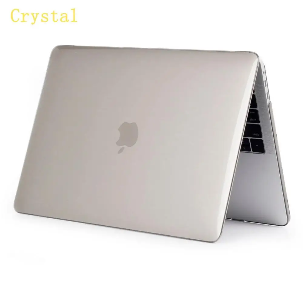 С украшением в виде кристаллов чехол для ноутбука Macbook Air 13 A1466 A1369 за счет сканера отпечатков пальцев A1932 сенсорной панелью для Macbook Air pro retina 11 12 13,3 15,4 дюймов A1706 1708 A1989 A2159 - Цвет: Crystal  Gray