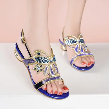 

Crystal Sandals Women's Sandalia Feminina Sandals Crystal Comfortable Anti slip Square Low Women Shoes