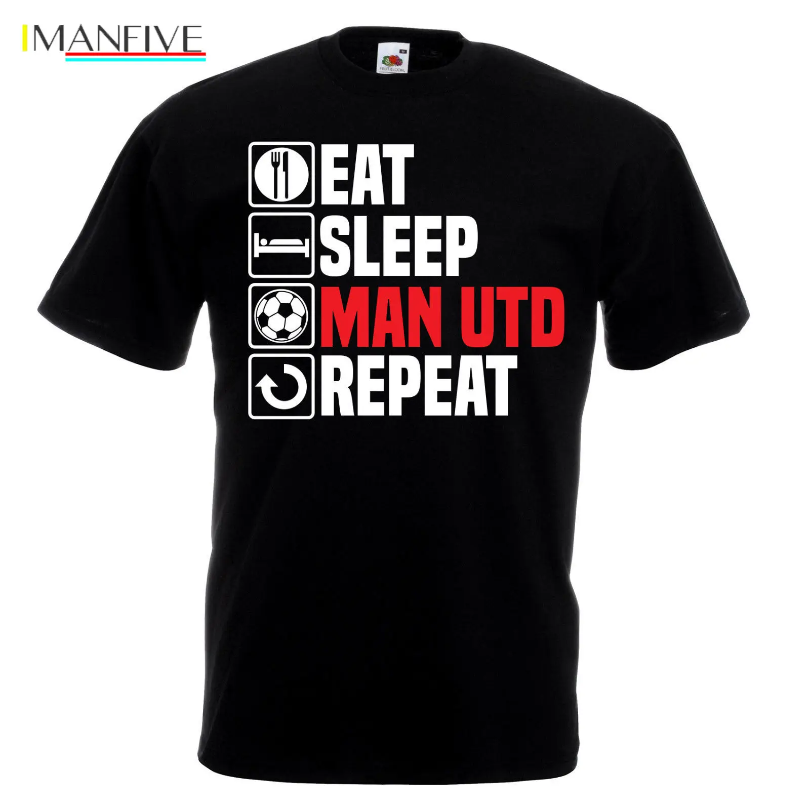 

Men Designer Clothes O-Neck Style Tops Tees Eat Sleep Man Utd T Shirt Footbalerl Manchester Fathers Day Birthday United Gift