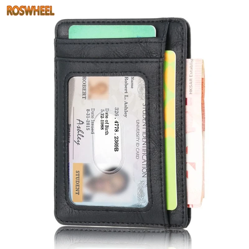 Slim RFID Blocking Leather Wallet Credit ID Card Holder Purse Money Case for Men Women JUL29