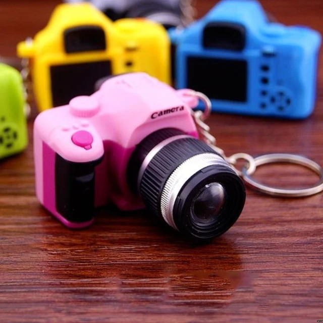 Creative Super Mini Sound Camera LED Keychain Pendant Cute DIY Art Craft Plastic Key Ring Decor New Year Valentine Birthday Gift 2