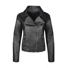 Wipalo для женщин, большие размеры, тонкая Байкерская мотоциклетная куртка из искусственной кожи на молнии, однотонная модная куртка, пальто, осенне-зимняя верхняя одежда