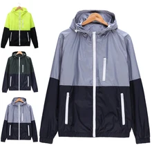 Мужские тонкие куртки на весну и осень, быстросохнущие, сочетающиеся цвета, солнцезащитное пальто с капюшоном, FH99
