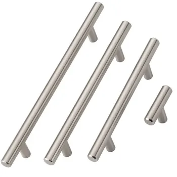 Stainless Steel Handles Hole Spacing 64mm 96mm 128mm 192mm 224mm Kitchen Door Cabinet Bar Straight Furniture Handle Pull Knobs