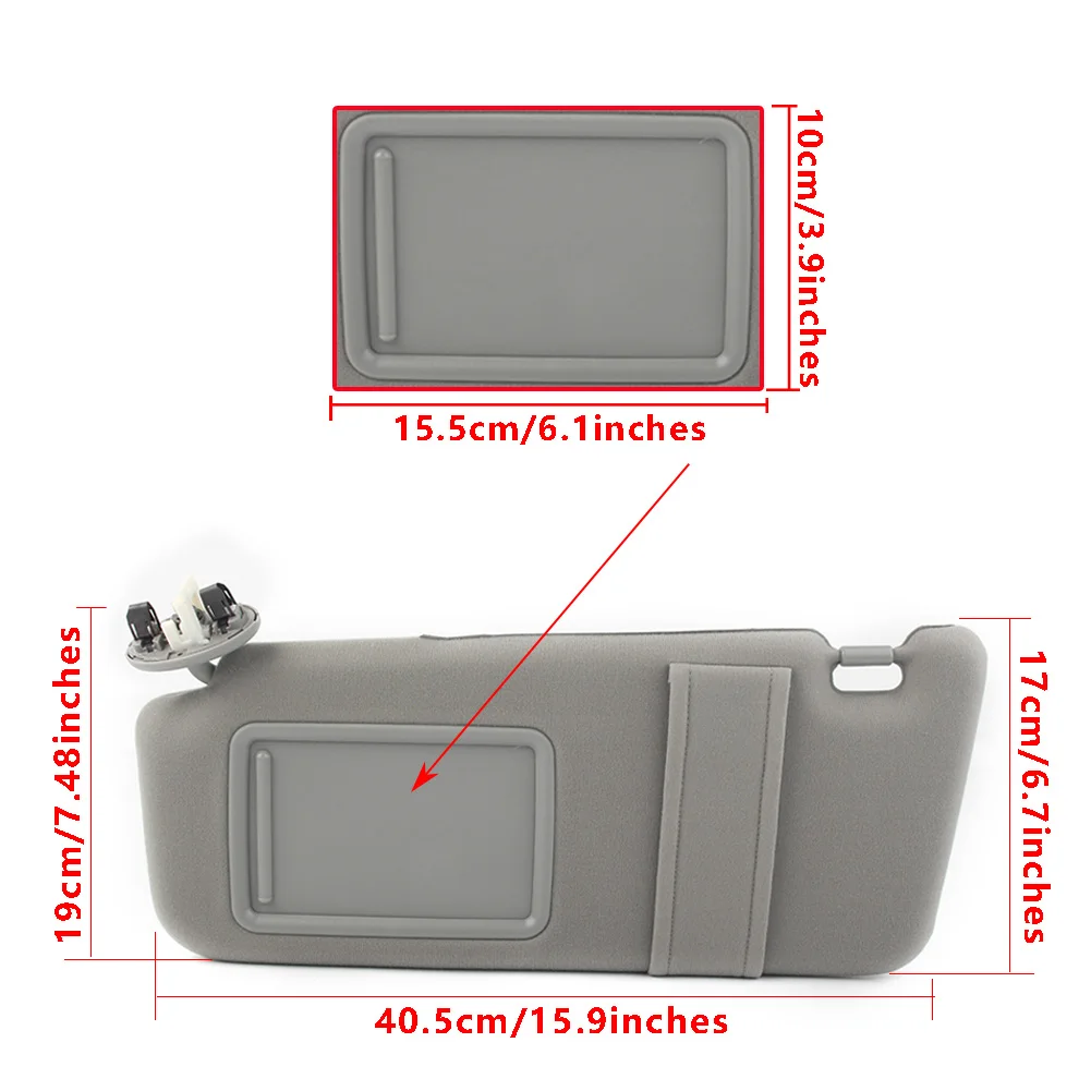 Left Driver Side Car Sun Visor w/ Wire Sunshade Shield For Toyota Camry With Sunroof 2007 2008 2009 2010 2011