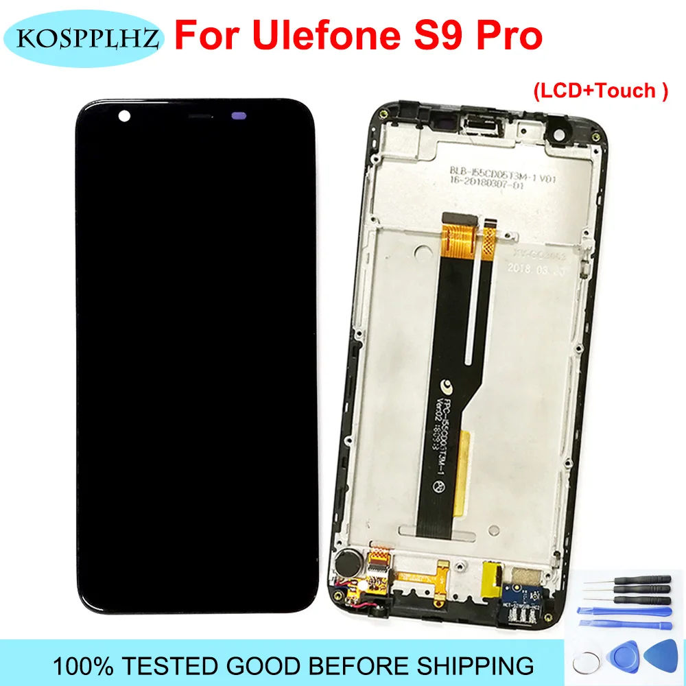 

5.5 Inch Original For Ulefone S9 Pro LCD Display + Touch Screen Digitizer Assembly+Frame Replacement For Ulefone S9Pro +Tools