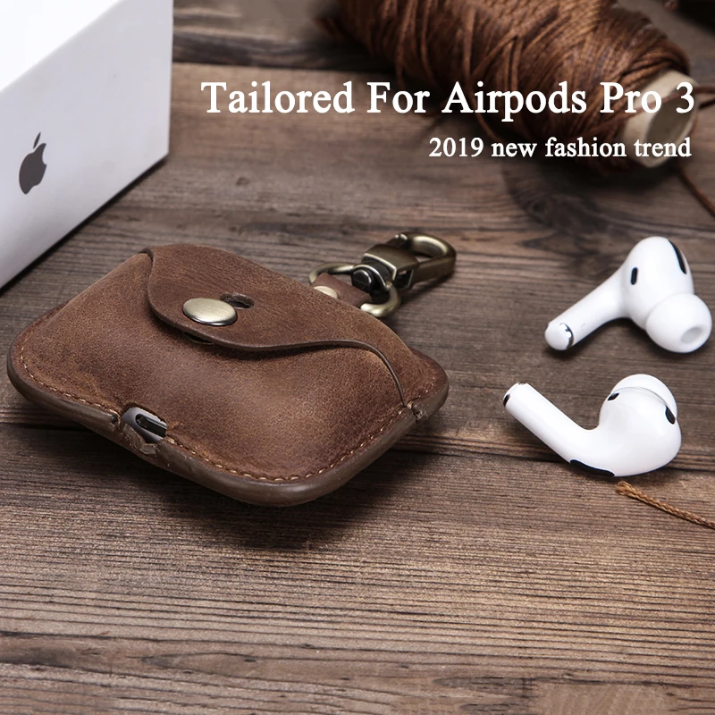 Роскошный чехол из натуральной коровьей кожи airpods Pro apple fundas auriculares inalambricos airpod 3 с