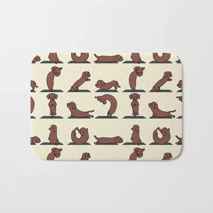 Nordic Best Anti-slip Dog Mat Entrance Carpet Flannel Funny Printing Dachshund Yoga Doormat And Rug Stair | Дом и сад