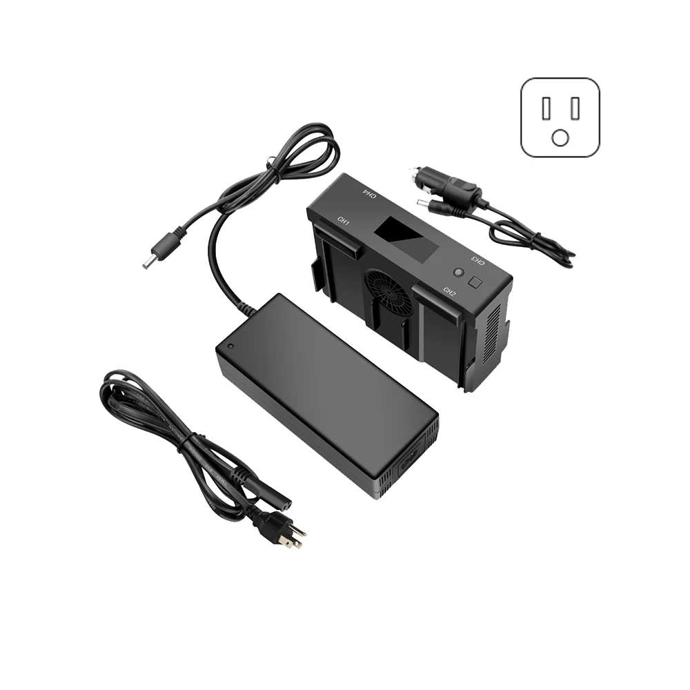 US Plug New 4 in 1 Multi-function Battery Charger for DJI Mavic 2 Pro Zoom Drone Car Charger Adapter Charging Hub Smart Rapid Charge - Цвет: US Plug