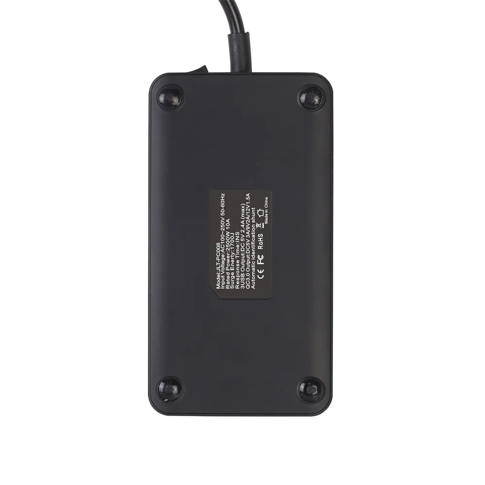 Мульти сетевой фильтр USB розетки США розетка с USB 4 портами QC3.0 Быстрая зарядка станция 6 футов/1,8 м удлинитель
