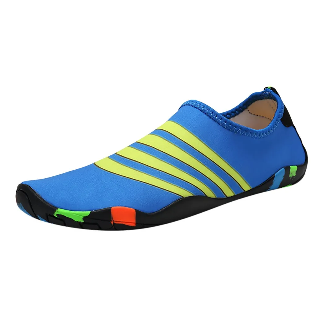 SAGACE/новые высококачественные кроссовки; спортивная обувь для воды; быстросохнущая пляжная обувь; носки для йоги; слипоны для мужчин и женщин в полоску - Цвет: Синий