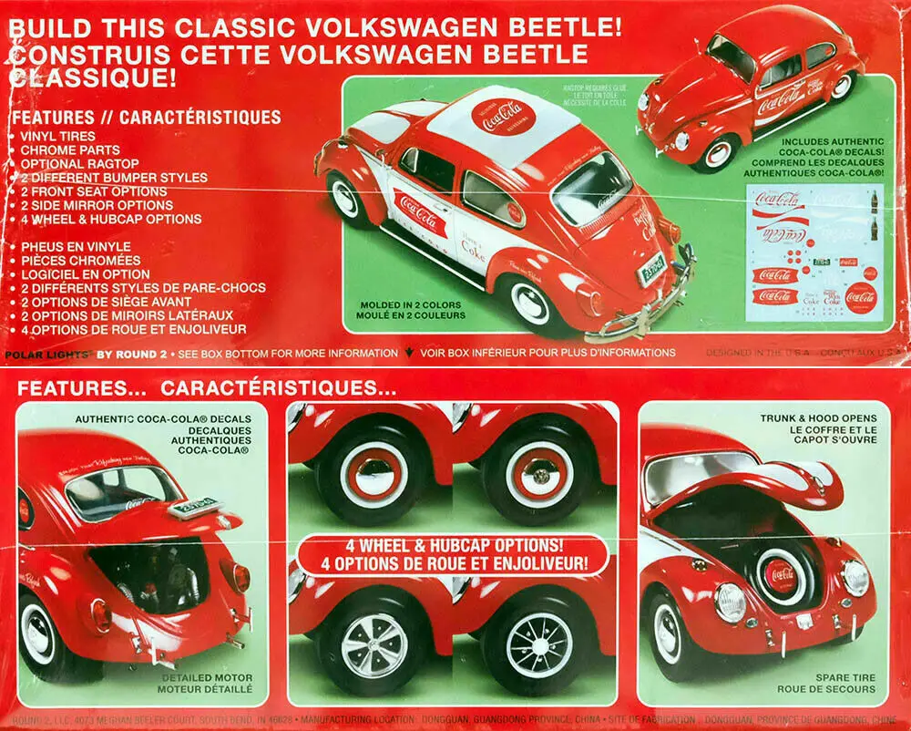Round 2 POL 960 1:24 весы Voolkswagen Beetle Snap(Cooca-Cola) 2т модельные Комплекты автомобилей