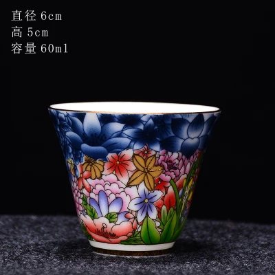G Цзиндэчжэнь керамическая чайная чашка с Wanhua Jinxiu одна чашка чайная чаша ручной работы Чой Кунг Фу зеленый чай галстук Гуань Инь чайная посуда - Цвет: G