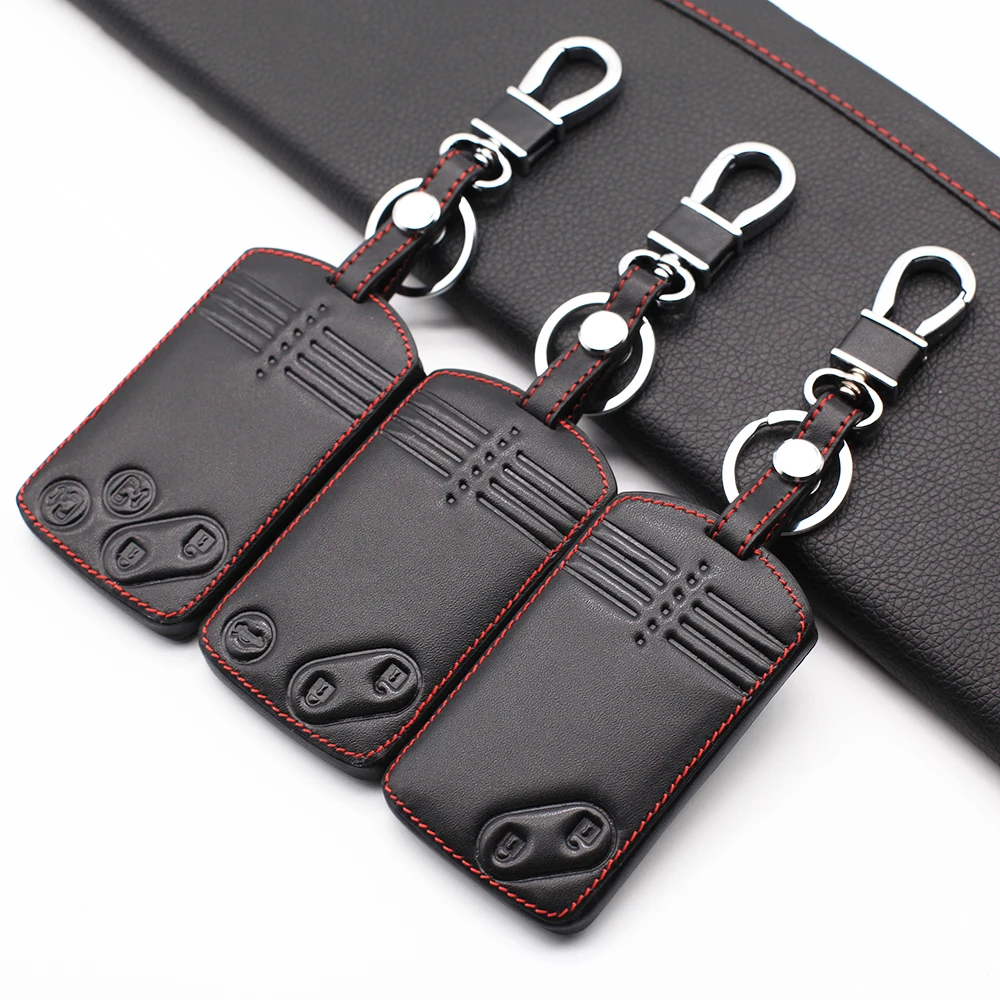 genuine leather key fob cover suit for Mazda 3 6 8 Miata MX-5 CX-3 CX-5 CX-7 CX-9 Smart Remote 4-Buttons Premium Soft leather 360 car Key Fob Case,keychain,accesories 