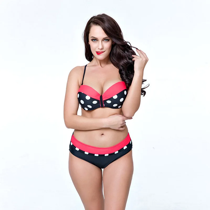 

Paisley Wire Free Mid Waist Swimsuit Halter Women Plus Size Beach Push up Bra Surfing Bikinis