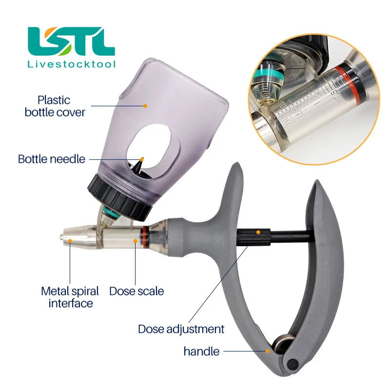 2ml /5ml Automatic Veterinary Continuous Syringe Animal Injection Adjustable Vaccine Injection for livestock Pig Cattle Sheep reusable syringe disposable syringe