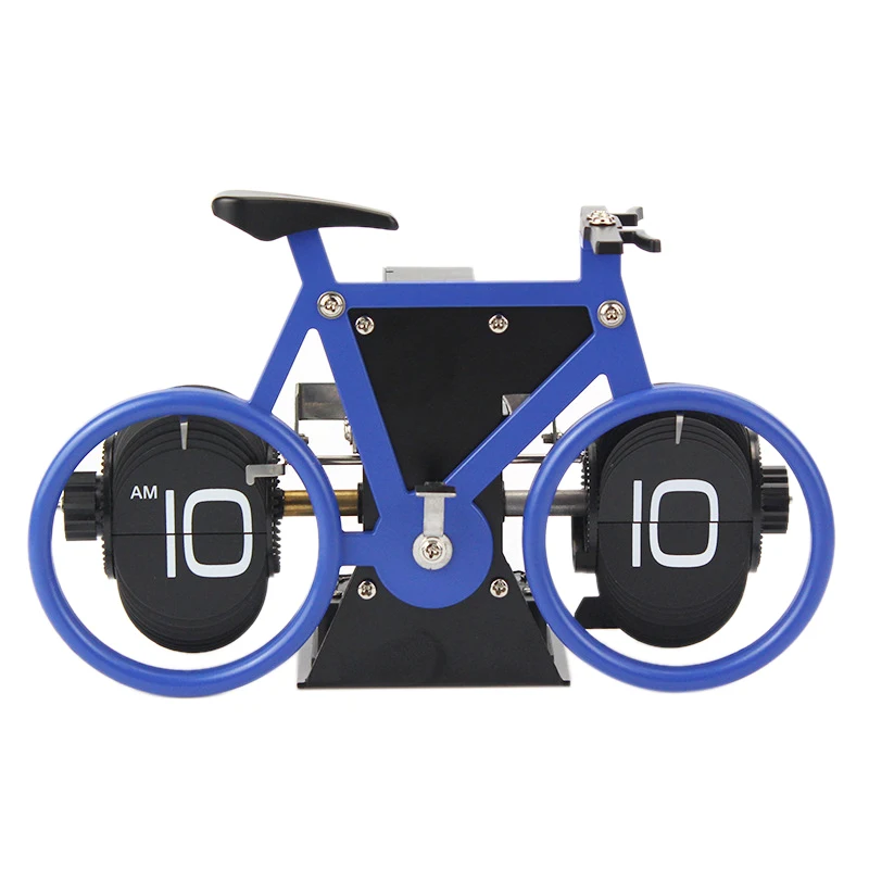 

Creative Flip Clock Bicycle Shaped Clock Table Alarm Travel Clock Home Decorative Blue