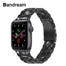 Черный, серый цвет смолы ремешок для наручных часов iWatch, версия Apple Watch Series 5 4 3 2 1 44/42/40/38 мм Для мужчин Для женщин группа Нержавеющая сталь застежка ремень