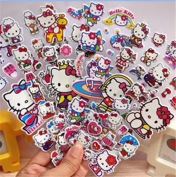 

Cute fairytale fantasy little red flower reward bubble children hello kitty cartoon anime sticker puzzle early education 3D stic