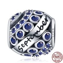 

HOT SALE 925Sterling Silver Birthstone September Fit Original pandora Bracelet&Bangle Making Fashion DIY Jewelry For Women