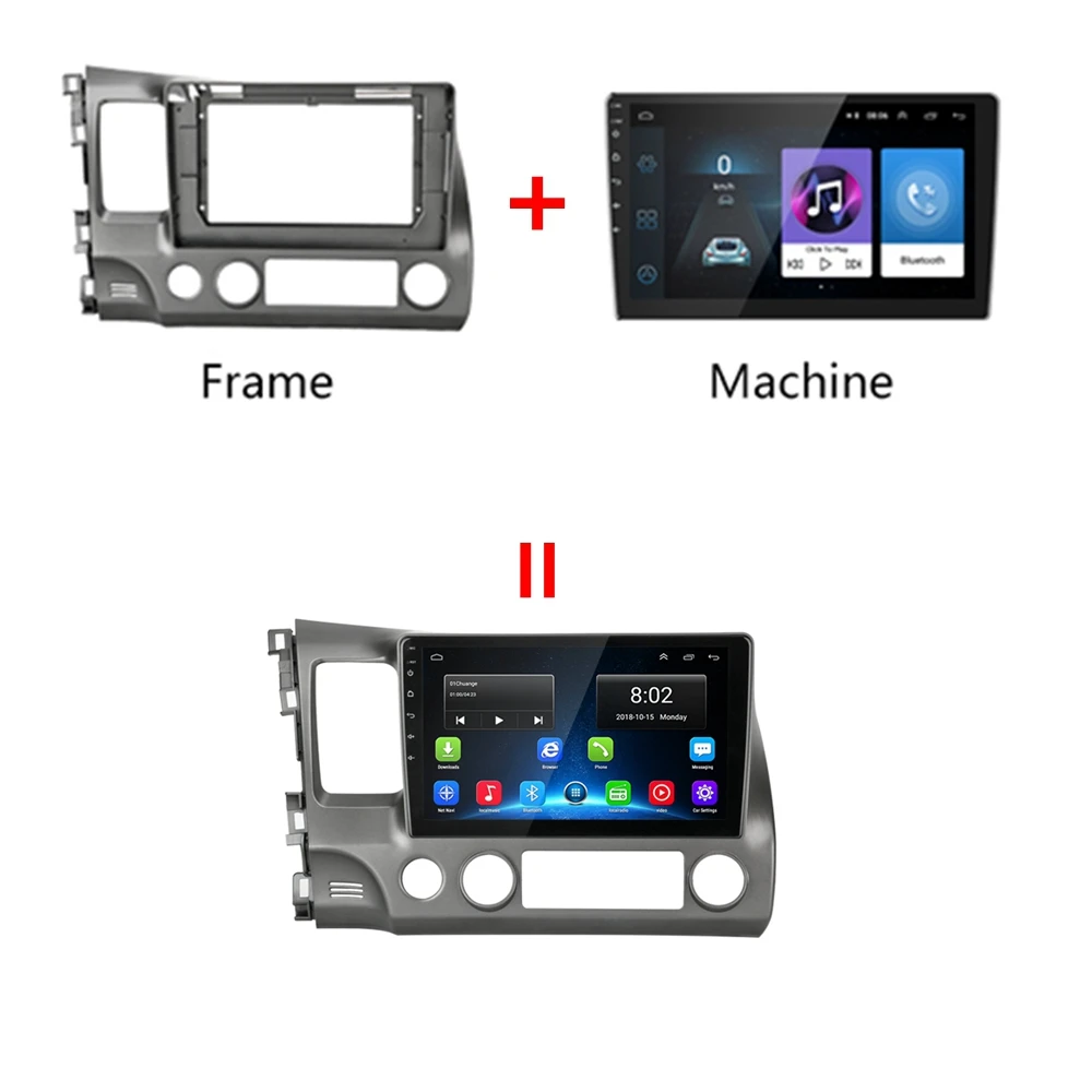  For Honda Civic 2007-2011 Android 9.1 GPS Car Navigation Radio Stereo 32GB ROM 4G+WIFI